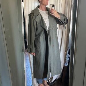 Vintage Women's Green London Fog Hooded Trench Coat